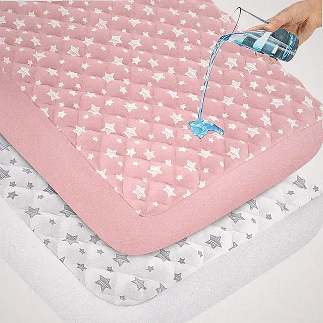 2 Pack Crib Mattress Protector Waterproof Quilted Toddler Bed Pad Cover 52"x28"