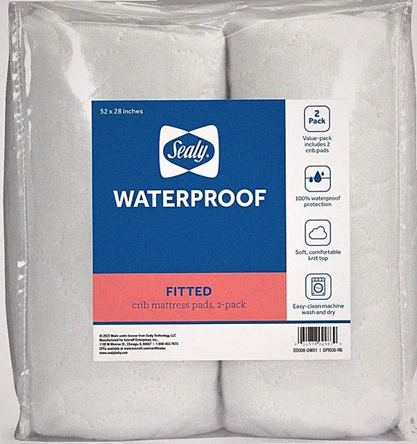 2-PACK Fitted Waterproof Infant Crib Mattress Protector Pad and Toddler Bed Cove