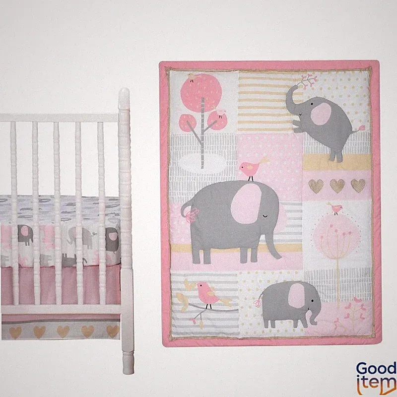 Bedtime Originals Nursery Crib Bedding Set - Eloise Elephant 3pc