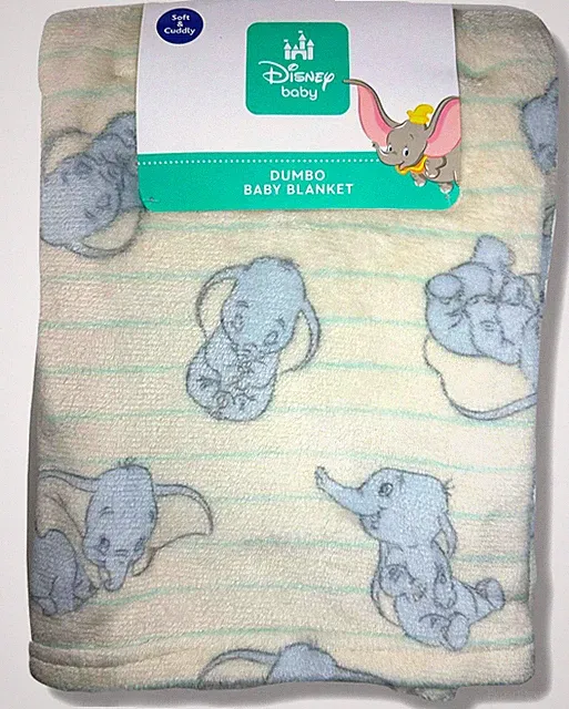 BLANKET PLUSH - DISNEY BOYS 253 - DUMBO STRIPED - BABY TODDLER CRIB BED
