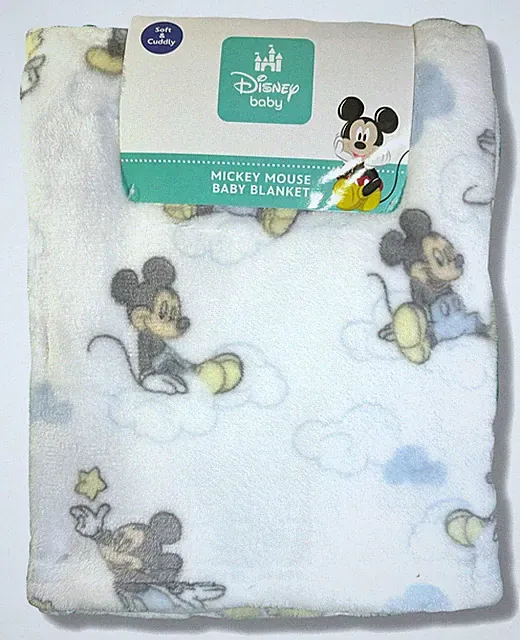 BLANKET PLUSH - DISNEY BOYS 253 - MICKEY MOUSE CLOUD - BABY TODDLER CRIB BED