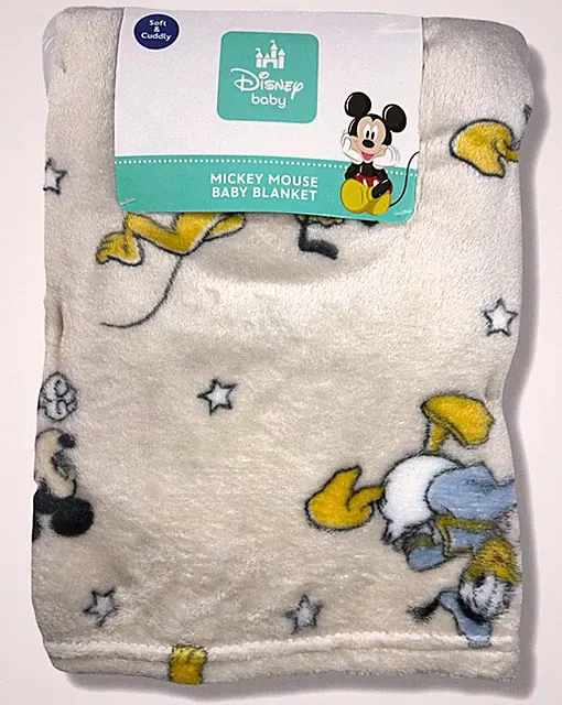 BLANKET PLUSH - DISNEY BOYS 253 - MICKEY MOUSE DONALD - BABY TODDLER CRIB BED