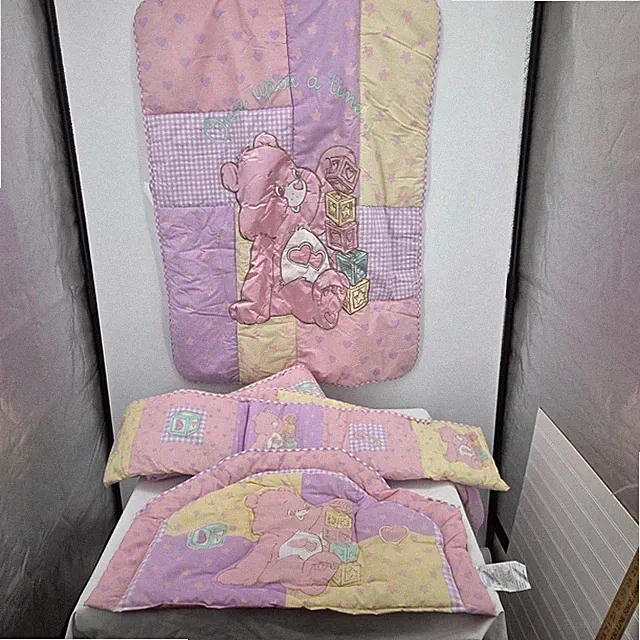Care Bears Crib Satin Blanket Comforter Nursery Set Tenderheart + Extra Panels