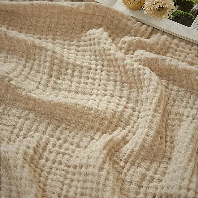 Cotton Muslin Large Throw Blanket Couch Breathable (Heather Beige, 50"x70")