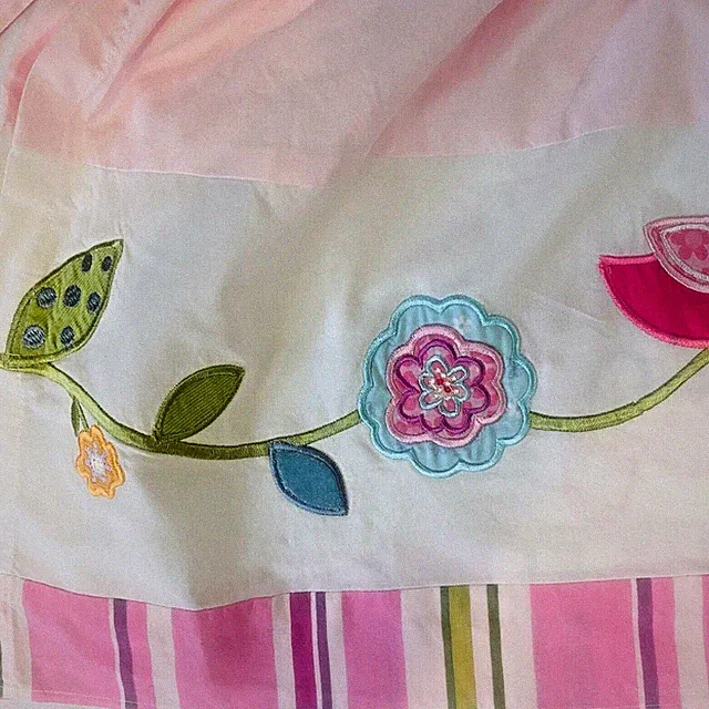 Crib Baby Bed Bed Skirt Dust Ruffle Unbranded Embroidery & Appliqué