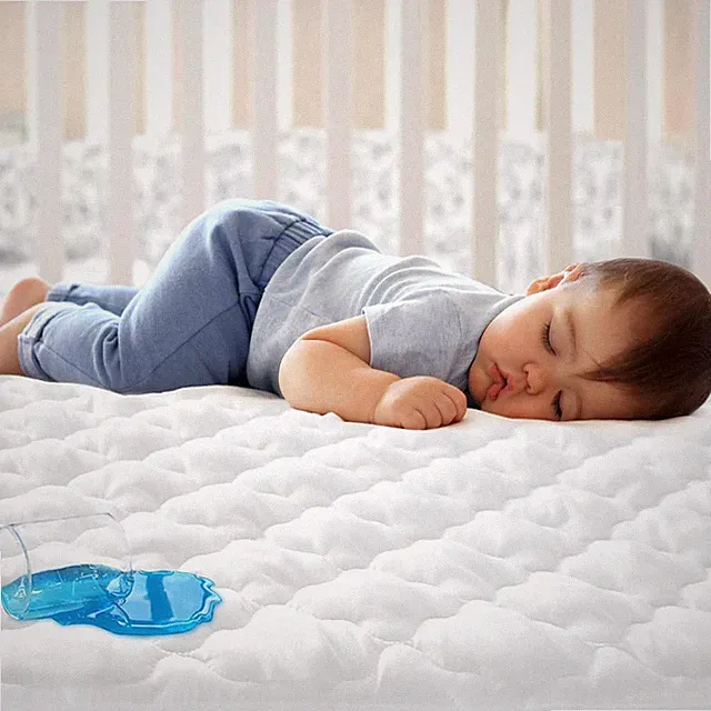 Crib Mattress Protector Sheets Fitted Waterproof Crib Mattress Pad Cover, Noi...