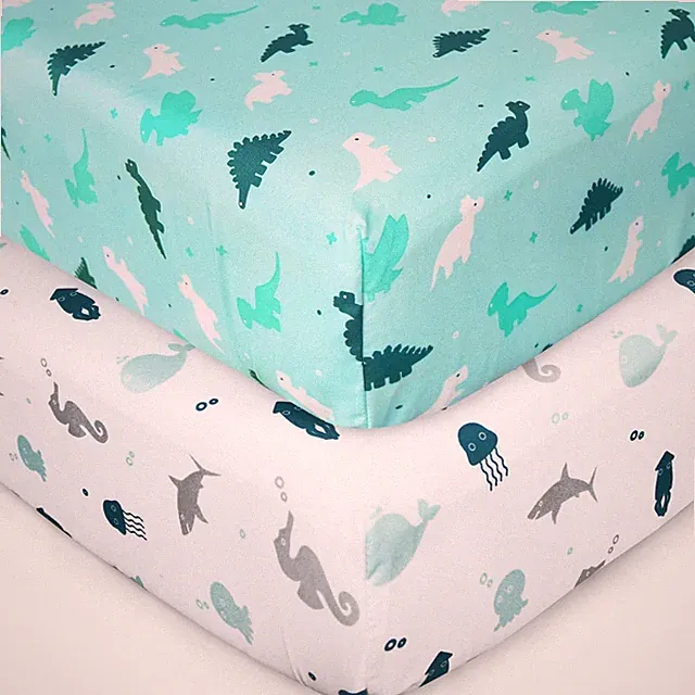 Crib Sheets for Boys or Girls 2-Pack, Fitted Sheet 52 x 28 Standard