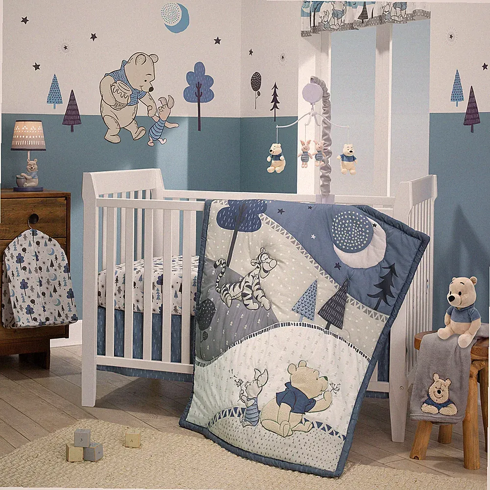 Disney Baby Forever Pooh 3-Piece Baby Crib Bedding Set by Lambs & Ivy - Blue