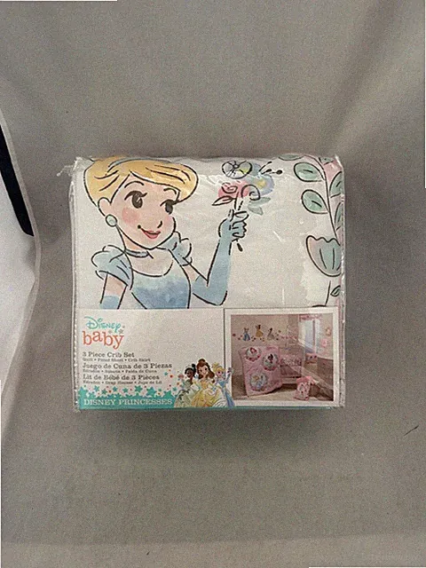 Disney Princesses 3-Piece Nursery Baby Crib Bedding Set - Pink