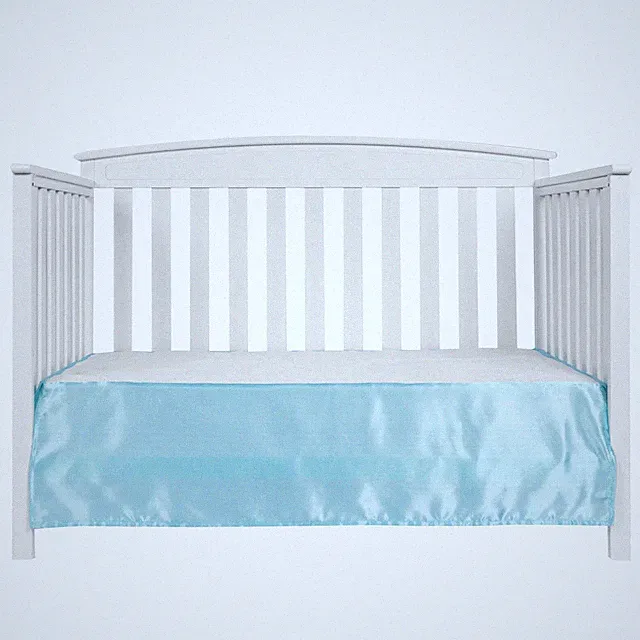 EHP 1 Piece Solid Satin Crib Skirt Dust Ruffle, Nursery Crib Toddler Bed Skirt