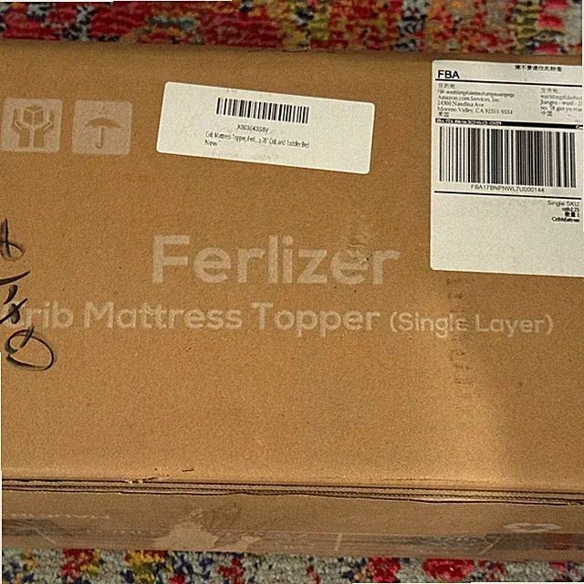Ferlizer Crib Memory Foam Mattress Topper 52”x 28” 2.25” Single Layer NEW