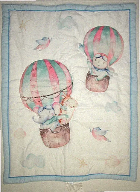 Hot Air Balloon Crib Bedding Quilted Baby Blanket Comforter NWOP