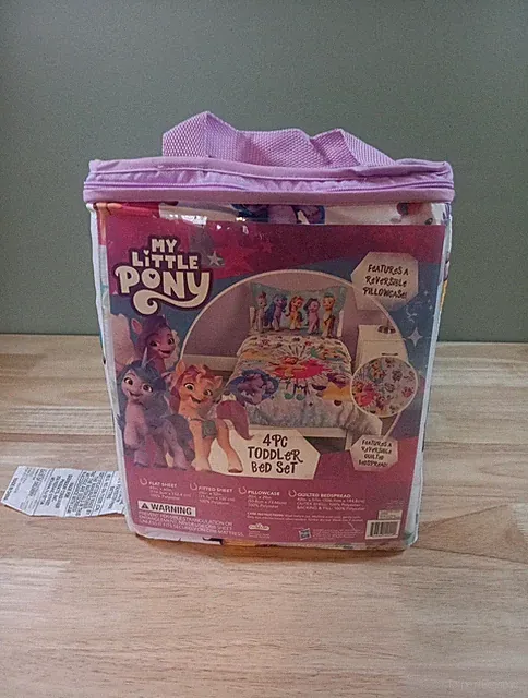 My Little Pony 4pc Toddler Bed Set Hasbro New Sheets Pillowcase Bedspread