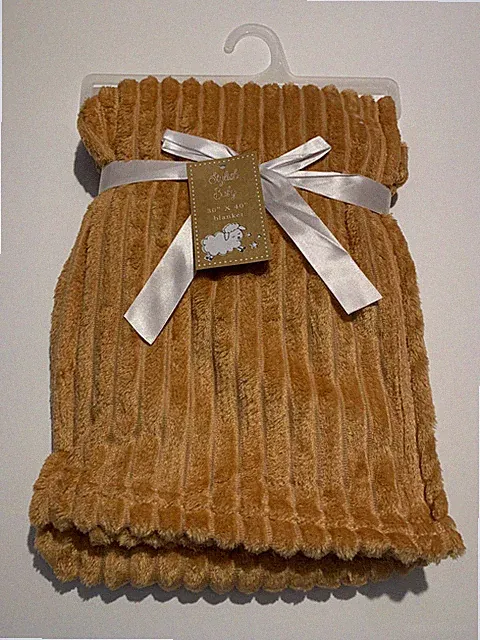 NEW Stylish Baby Soft Flannel Fleece Baby Infant Throw Blanket Gold Brown