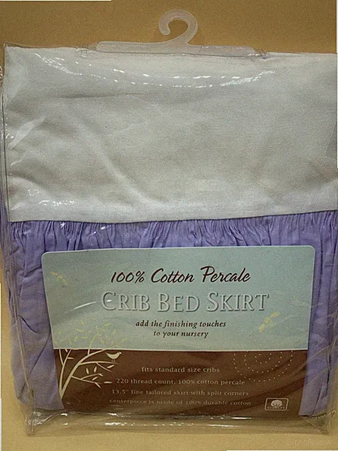 New TL Care Cribskirt Crib Bed Skirt 13.5" Long Skirt Lavender Purple 100%cottn