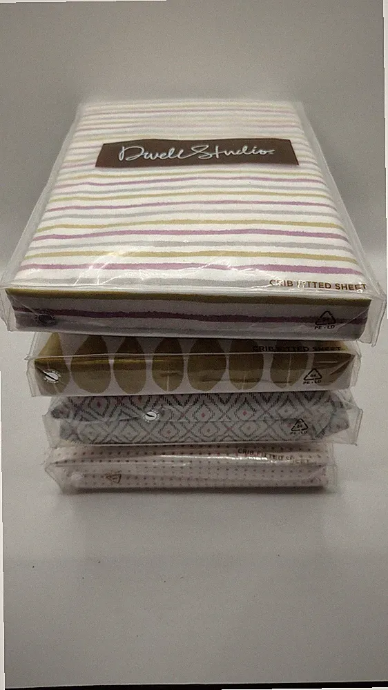 Pack of 4 Baby Fitted Crib Sheets 100% Cotton free 2bib and burp set with order