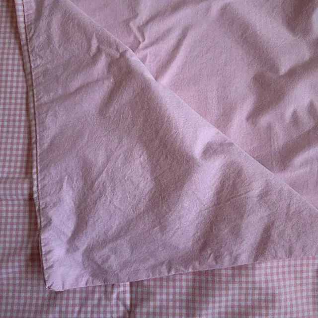 Pink Gingham Cotton Crib Duvet Cover Zip Close Kids Baby Toddler Bedroom 47x32in