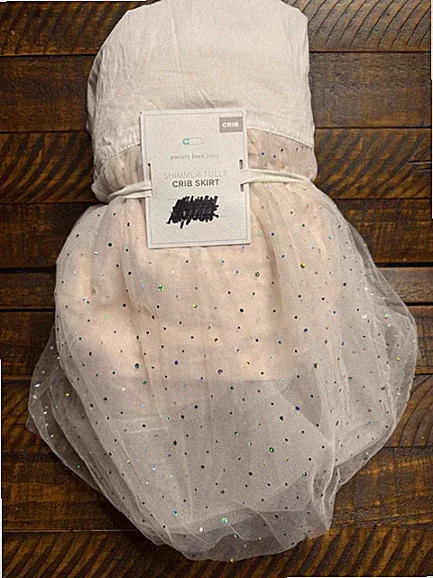 Pottery Barn Kids Shimmer Tulle Crib Skirt Pink New!