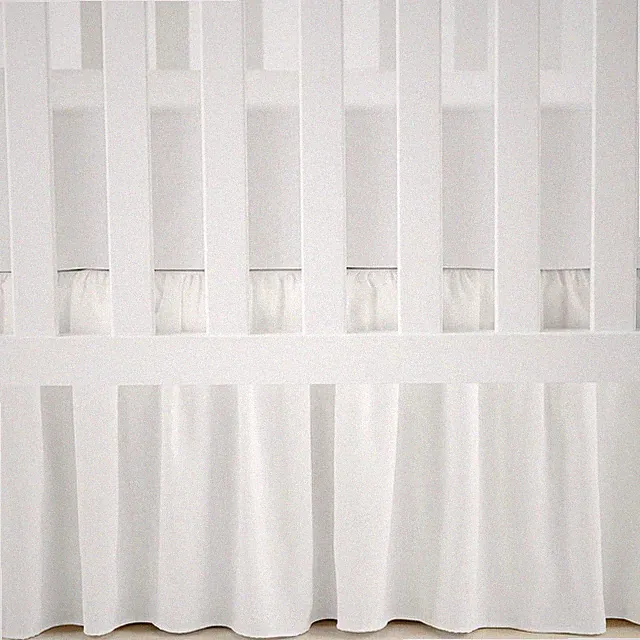 Ruffle Crib Skirt, 16" Drop, White