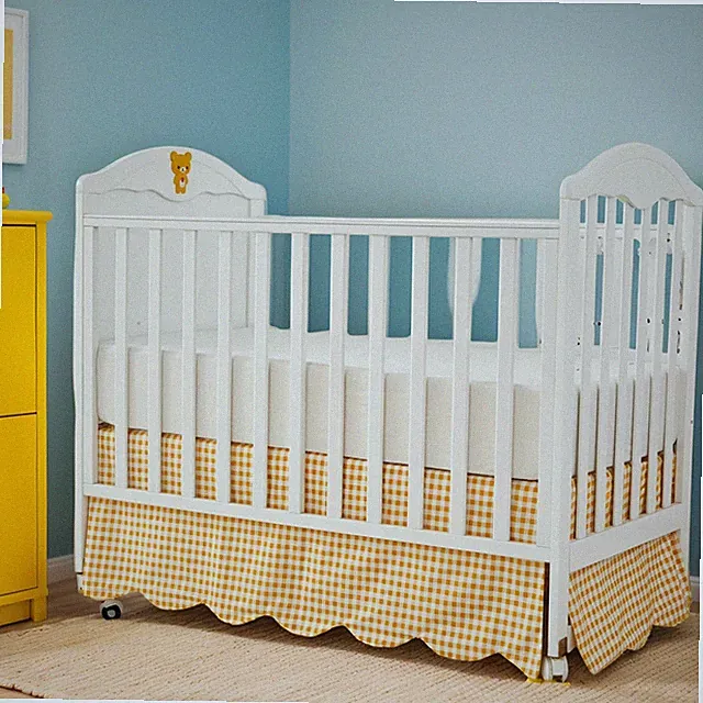 Scallop Edge Cotton Crib Skirt, Baby Boy, Baby Girl, Gender Neutral Crib Skir...
