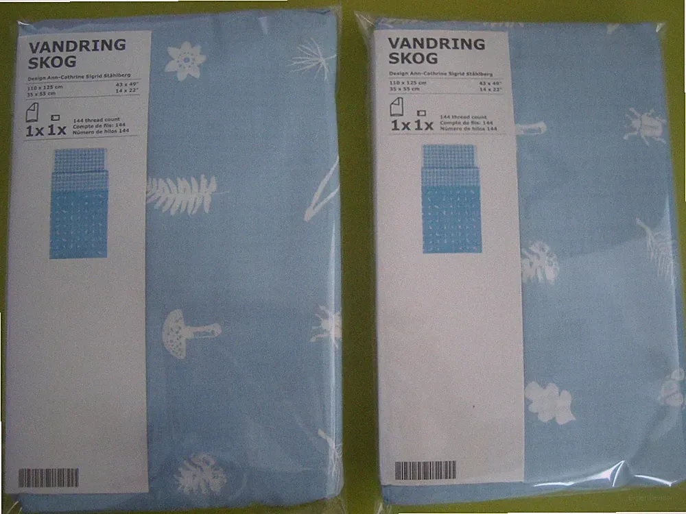 Set of 2 - Crib Duvet Quilt COVERS w/ Pillowcase Set BLUE White Nursery Bedding