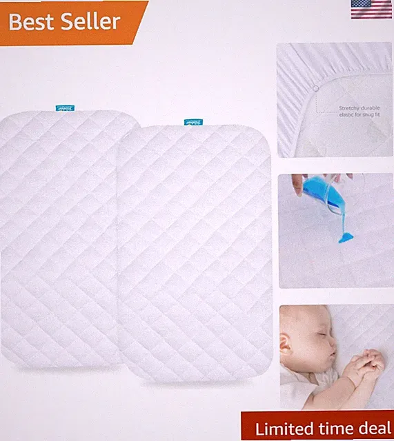 Waterproof Bassinet Mattress Pad Cover Pack for Baby Sleep Breathable Soft